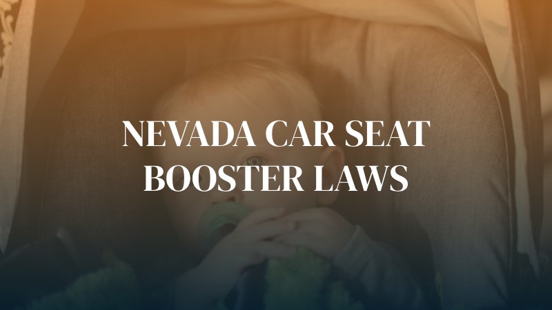 child in car seat with the text caption: "Nevada car seat booster laws"